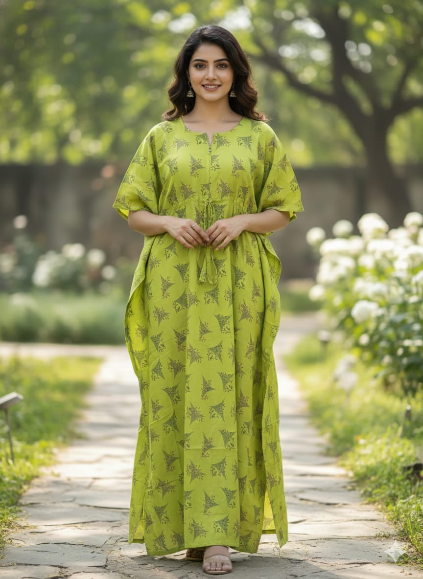 Kaftan - Green Floral