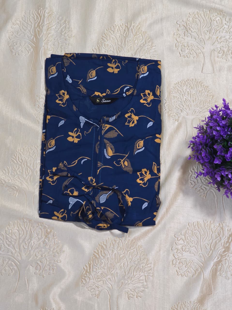 Kaftan - Peacock Blue Floral