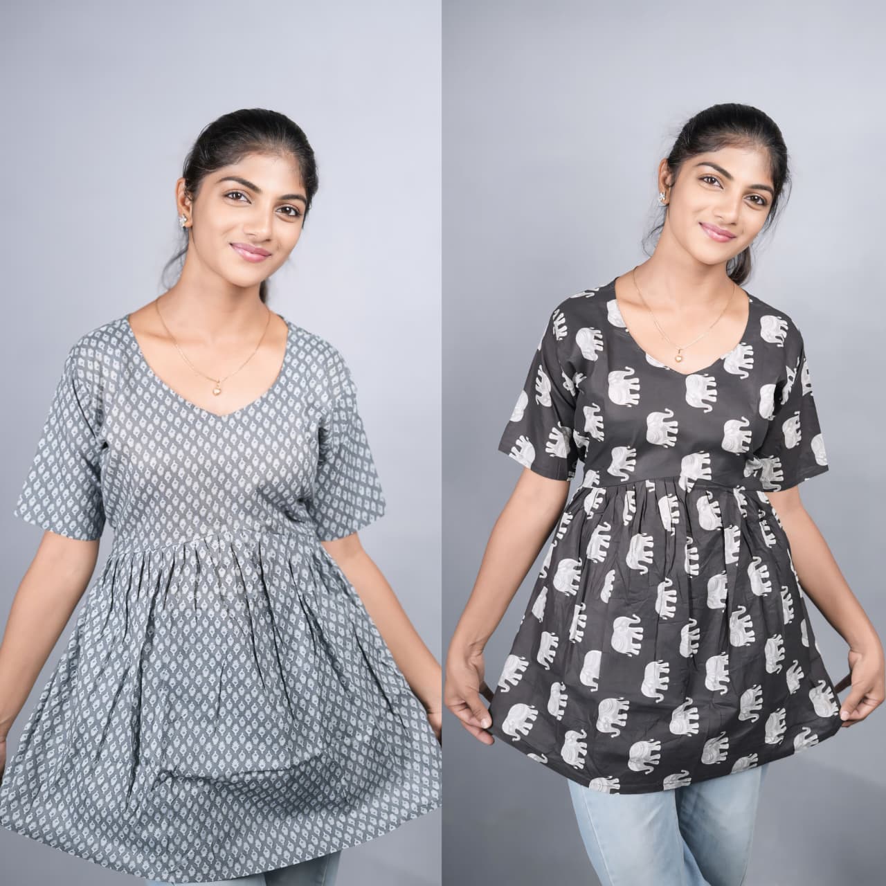 Peplum Tops - Combo 1 (2pcs)