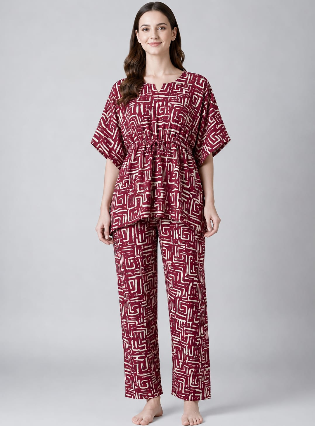 Kaftan coords - Hibiscus Red