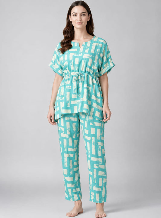 Kaftan coords - Daisy Blue