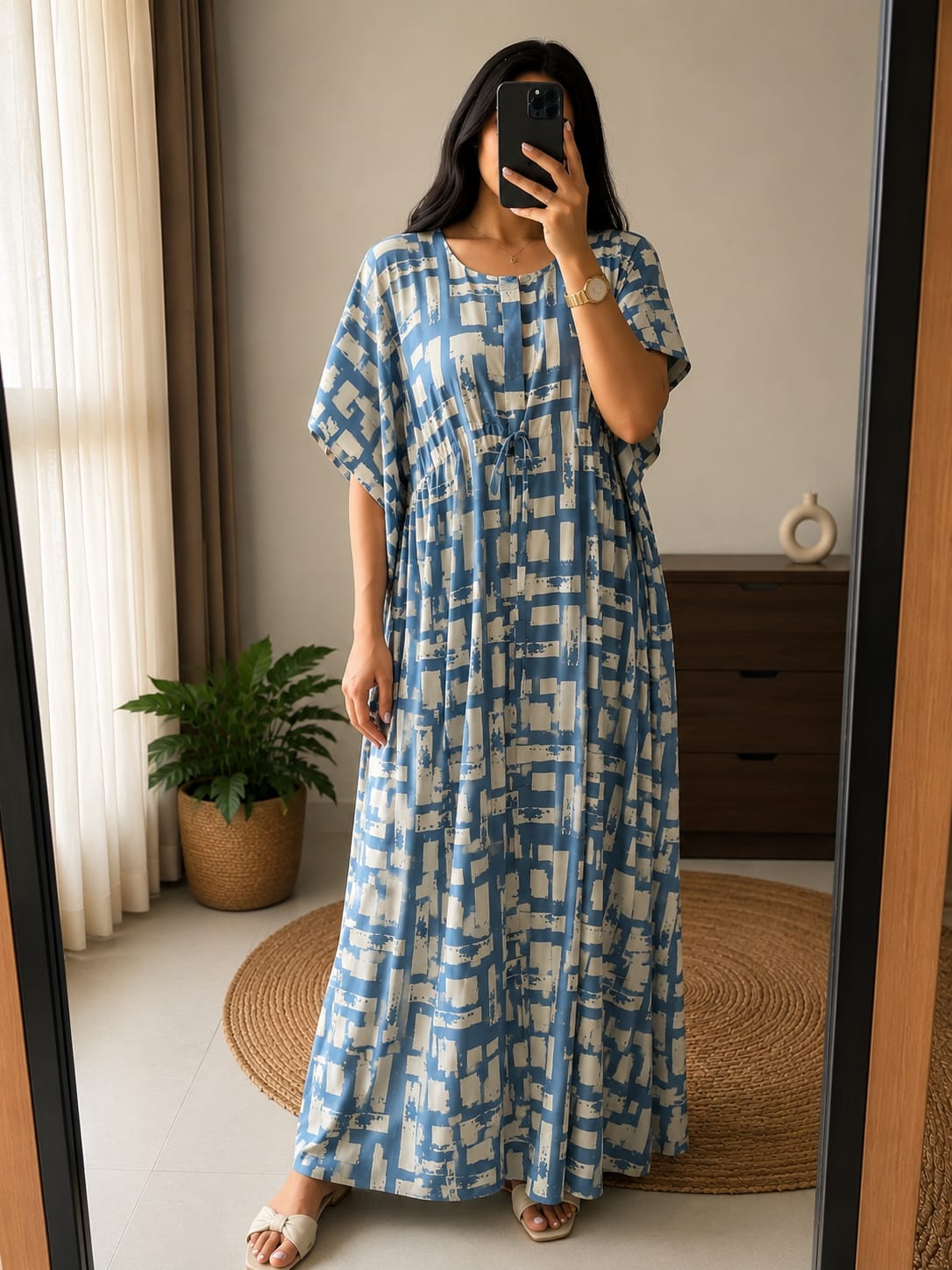 Kaftan - Geo Blue