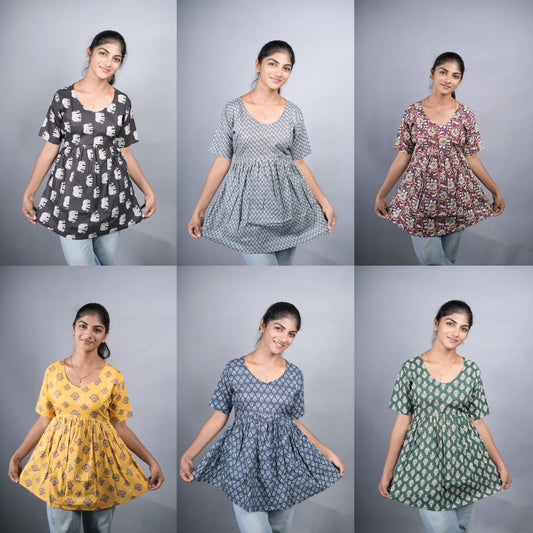 Cotton Peplum Tops (6pcs Combo)