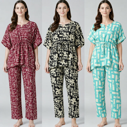 Kaftan Co-ord Set – Trio combo 3 (3PCS)