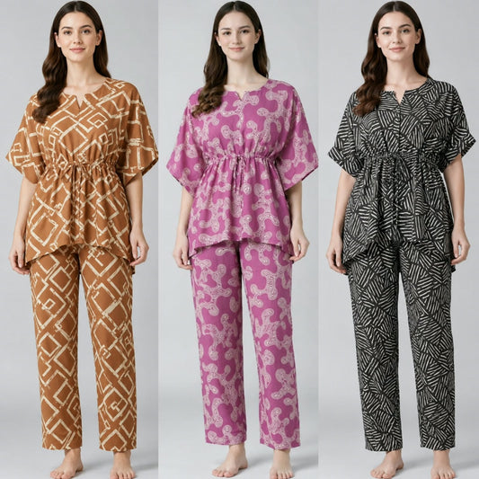 Kaftan Co-ord Set – Trio combo 2 (3PCS)