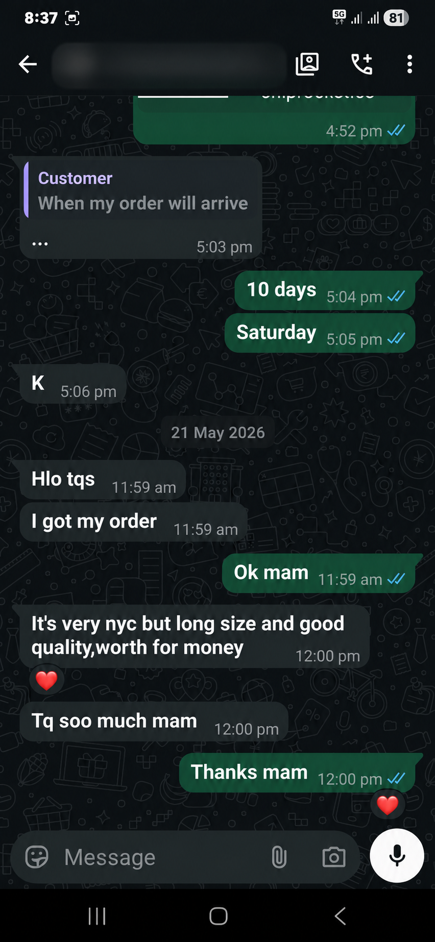Customer review: good quality and value for money