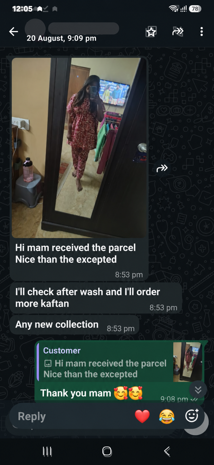 Customer review with product photo